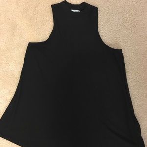 High neck ribbed tank top